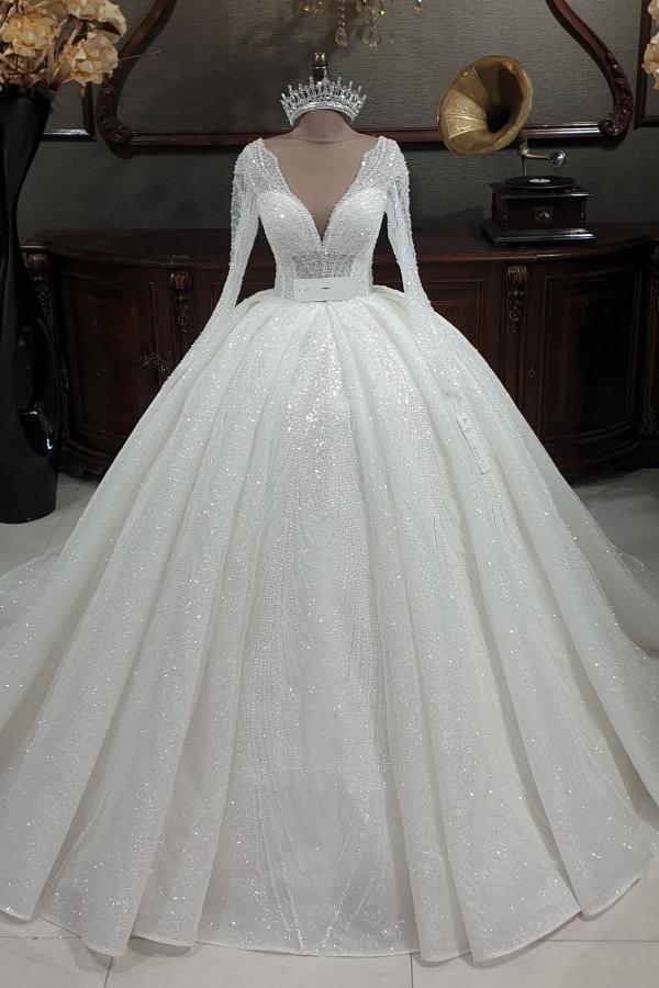 Finden Sie Prinzessin Hochzeitskleider Glitzer online bei babyonlinedress.de. Brautkleider mit Ärmel nach maß zur Hochzeit gehen.