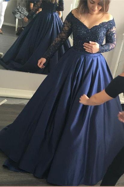 kostenlose Lieferung,Stück: EUR€ 149.00 Saal Trompete/Meerjungfrau-Linie Bodenlang Off-the-Schulter Long Sleeves Spitze Reißverschluss Natürlich auf www.Thekleid.de