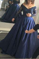 kostenlose Lieferung,Stück: EUR€ 149.00 Saal Trompete/Meerjungfrau-Linie Bodenlang Off-the-Schulter Long Sleeves Spitze Reißverschluss Natürlich auf www.Thekleid.de