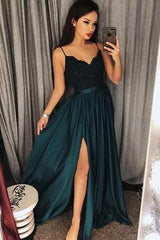 Kaufen Sie Dunkel Grün Lange Abendkleider Mit Spitze online bei Thekleid.de. Spaghetti Träger Etuikleid Abendmoden Günstig Online zum Abiball.