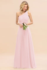 BMbridal schick Ein Schulter Ruffle Grape Chiffon Bridesmaid Dresses Online