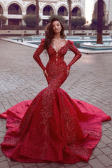 Kaufuen Sie Fashion Rote Abendkleider Lang Günstig online bei Thekleid.de. Abendkleid Mit Ärmel für Sie zum Abiball online.