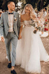 Suchen sie bei babyonlinedress.de Designer Brautkleider A Linie online.Tüll Hochzeitskleider Mit Spitze nach maß zur Hochzeit gehen.