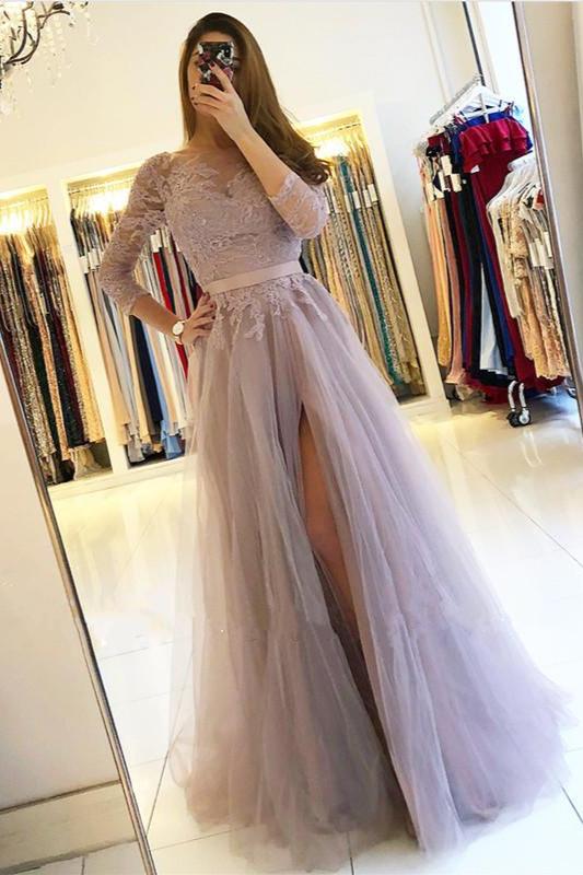 Kaufen Sie Abendkleider Lang Günstig Mit Ärmel Online bei Thekleid.de. Spitze Abendmoden Online für Sie zum abend party.