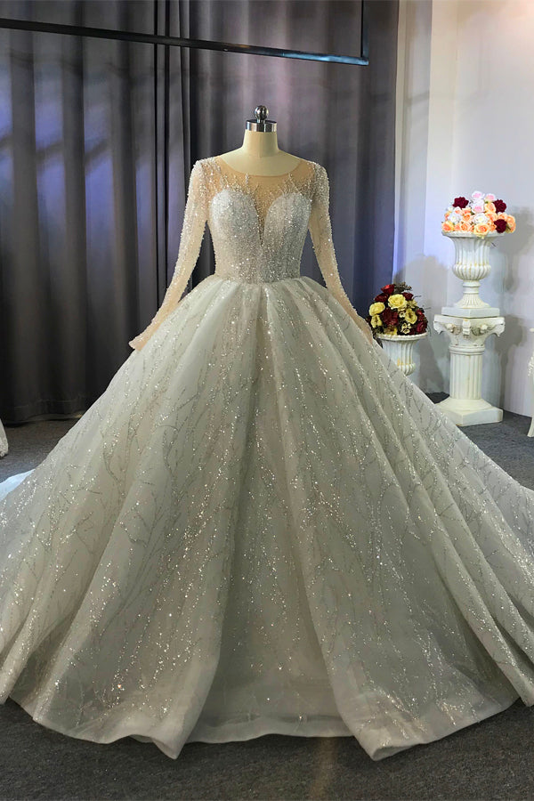 Finden Sie Extravagante Brautkleider Prinzessin online bei babyonlinedress.de. Hochzeitskleider Glitzer mit Ärmel für Sie zur Hochzeit gehen.