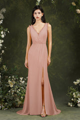 BMbridal V Ausschnitt Bridesmaid Dress Chiffon With Slit