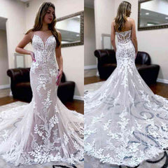 Bmbridal Meerjungfrau Stil Spitze Hochzeit Dress Ärmellos With Applikation