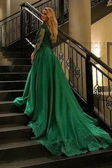 Hier können Sie Grüne Abendkleider Lang Mit Ärmel online bei Thekleid.de. Spitze A Linie Abendmoden Abiballkleider Günstig Online mit nachmäßaig Anfertigen service online