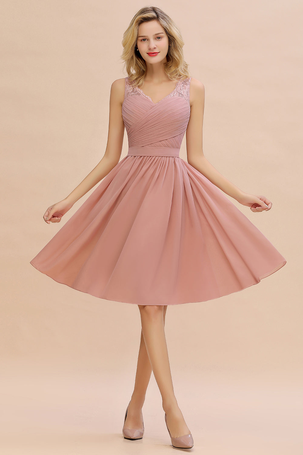 Pink Evening Dresses Long Chiffon Cocktail Dresses Prom Dresses Short