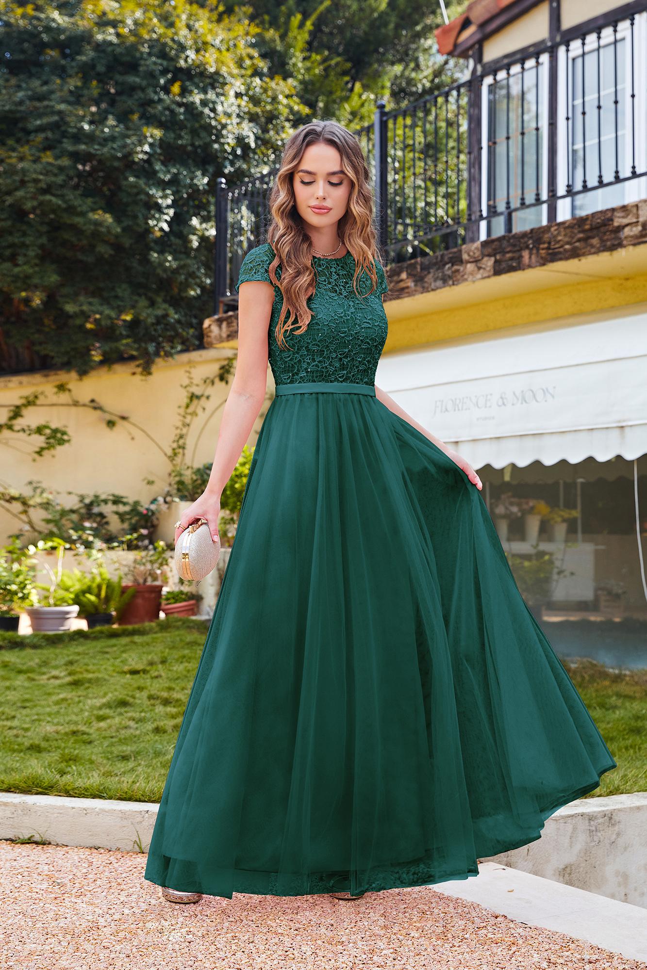 Designer Evening Dresses Long Dark Green Prom Dresses Online