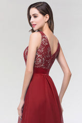 Designer Evening Dresses Wine Red Chiffon Prom Dresses Cheap Online