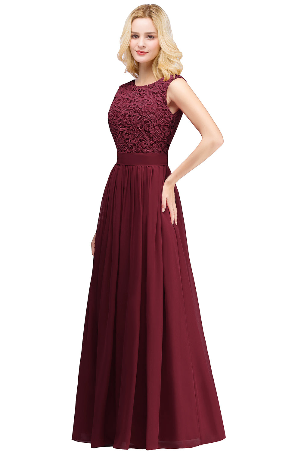 Cheap evening dresses long wine red | Prom dresses with lace