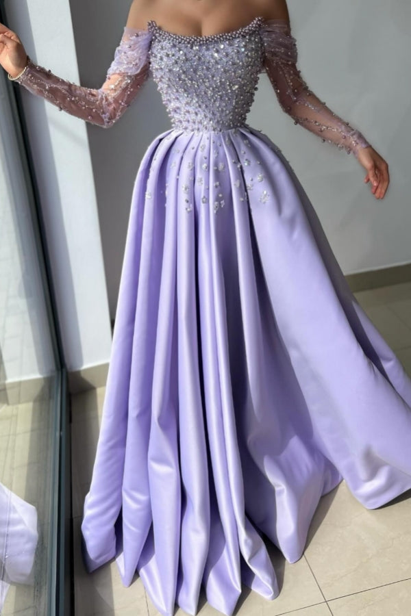 Lilac Evening Dresses Long Glitter Prom Dresses Buy Online