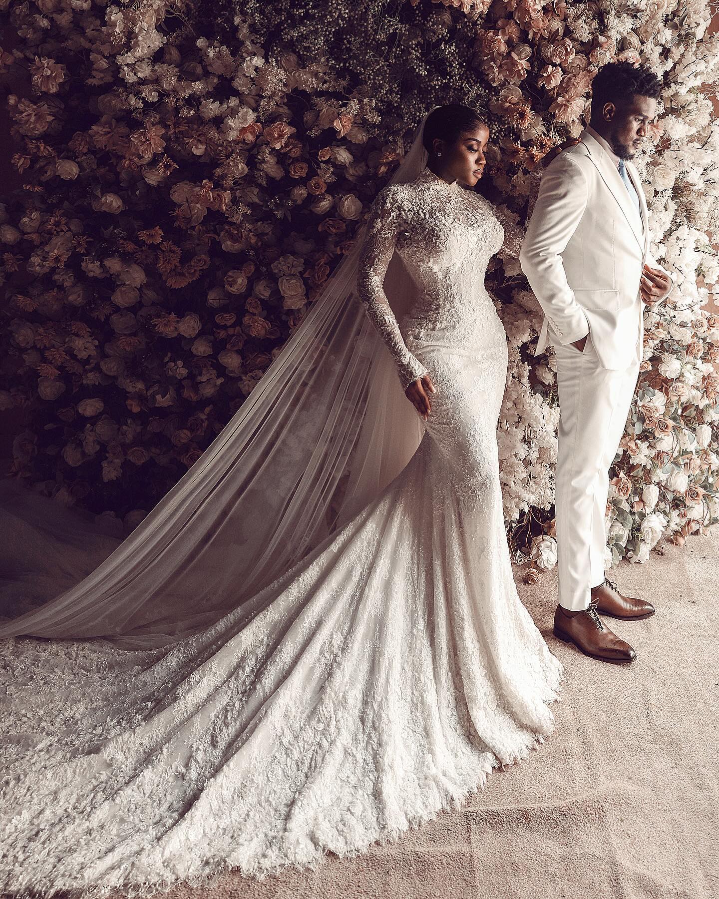 Extravagante Hochzeitskleider Spitze Brautkleider Meerjungfrau Mit Ärmel BMbridal.de