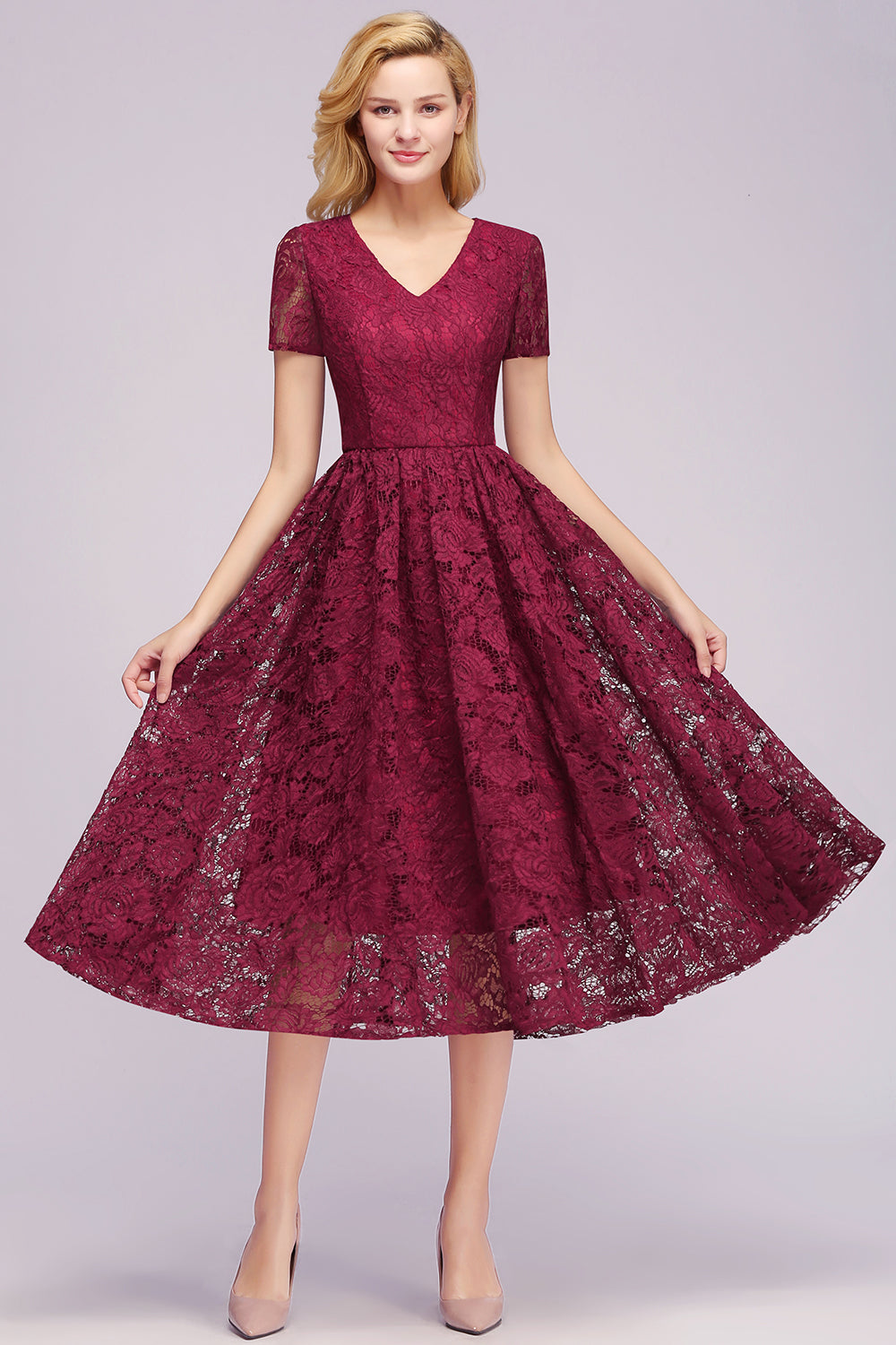 Simple Cocktail Dresses Wine Red Prom Dresses Short Online