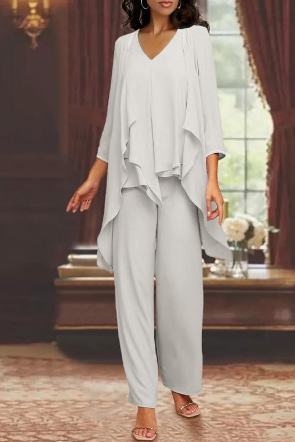 Schlichte Brautmutterkleider Lang Chiffon Brautmutter Anzug Günstig BMbridal.de