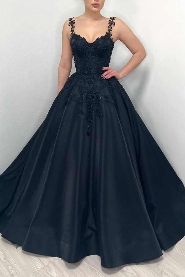 Vintage Black Wedding Dresses Princess Wedding Dresses with Lace