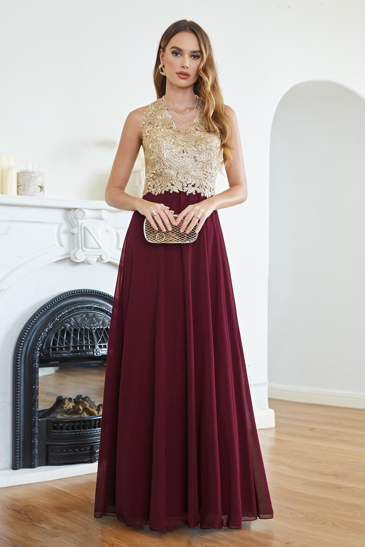 Elegant Evening Dresses Long Wine Red Prom Dresses Cheap Online