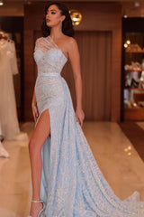 Blaue Abendkleider Elegant Lang Ballkleider Mit Glitzer Abiballkleider Günstig BMbridal.de