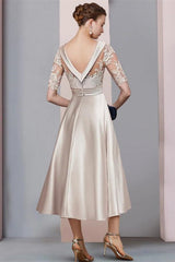 Champagne Wedding Dresses Short With Lace Wedding Dresses A Line With Sleeves