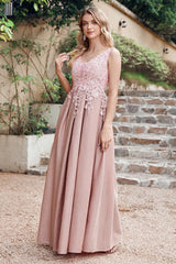 Beautiful Evening Dresses Long Glitter Prom Dresses Dusty Pink