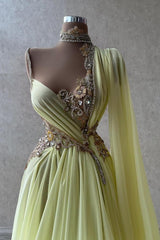 Wunderschöne Gelbe Abiballkleider Lang Partykleider Mit Glitzer BMbridal.de