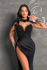 Black Evening Dresses Long With Sleeves Prom Dresses Evening Wear Online