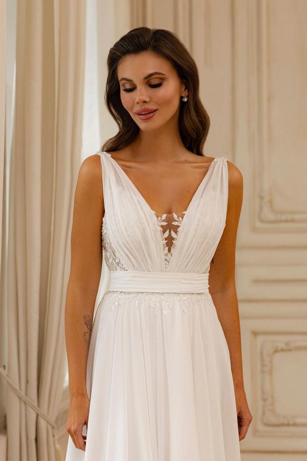 Elegante Hochzeitskleider Mit Spitze Brautkleider Chiffon A Linie BMbridal.de