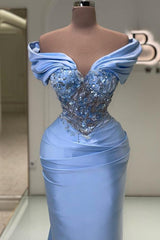 Blaue Abendkleider Mit Glitzer Lange Ballkleider Elegant Meerjungfrau BMbridal.de