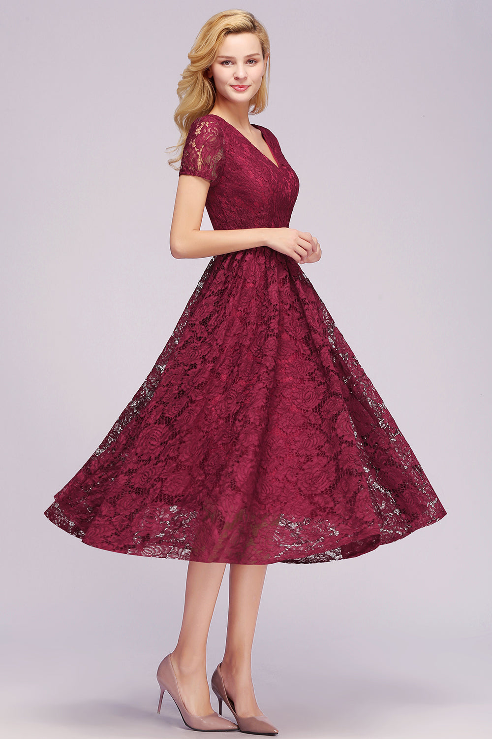 Simple Cocktail Dresses Wine Red Prom Dresses Short Online