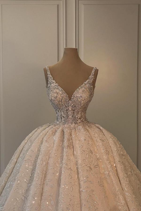 Elegante Hochzeitskleider Prinzessin Mit Glitzer Brautkleider Spitze Günstig BMbridal.de