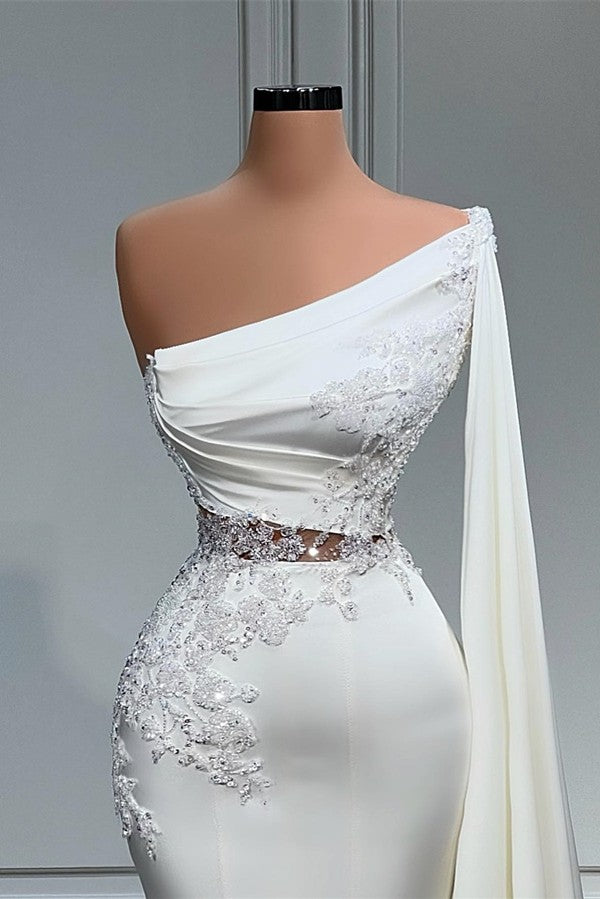 One Shoulder Evening Dresses Long White Prom Dresses Evening Wear Online