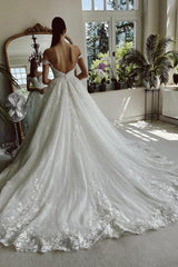 A-Line Wedding Dresses White With Lace Schuterfrai Tulle Wedding Dresses