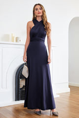 Cheap Evening Dresses Long Wine Red Navy Blue Sheath Online