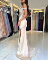 Weiße Abiballkleider Spitze Ballkleider Meerjungfrau Abendkleider Lang BMbridal.de