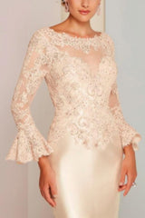 Elegant Mother of the Bride Dresses With Sleeves Short Party Dresses with Lace