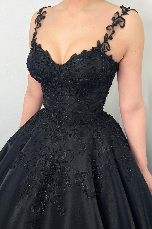 Vintage Black Wedding Dresses Princess Wedding Dresses with Lace