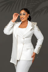 White Trouser Suit Women Festive Wedding Suits 2 Pieces Online