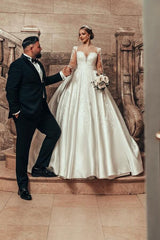 King Princess Wedding Dresses with Lace Long Sleeves Wedding Dresses