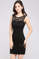 Beautiful Cocktail Dresses Short Black Prom Dresses Lace