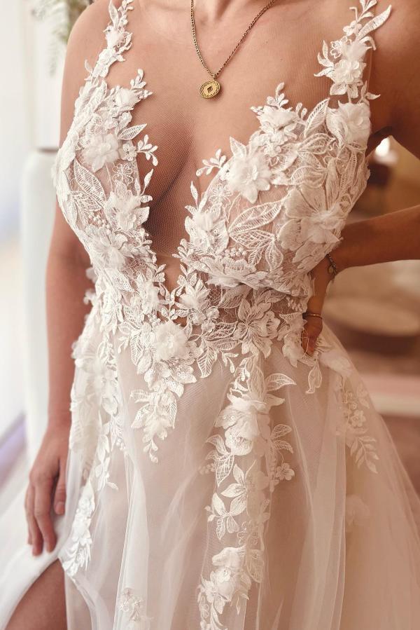 Elegant Wedding Dresses Boho Wedding Dresses A Line Lace