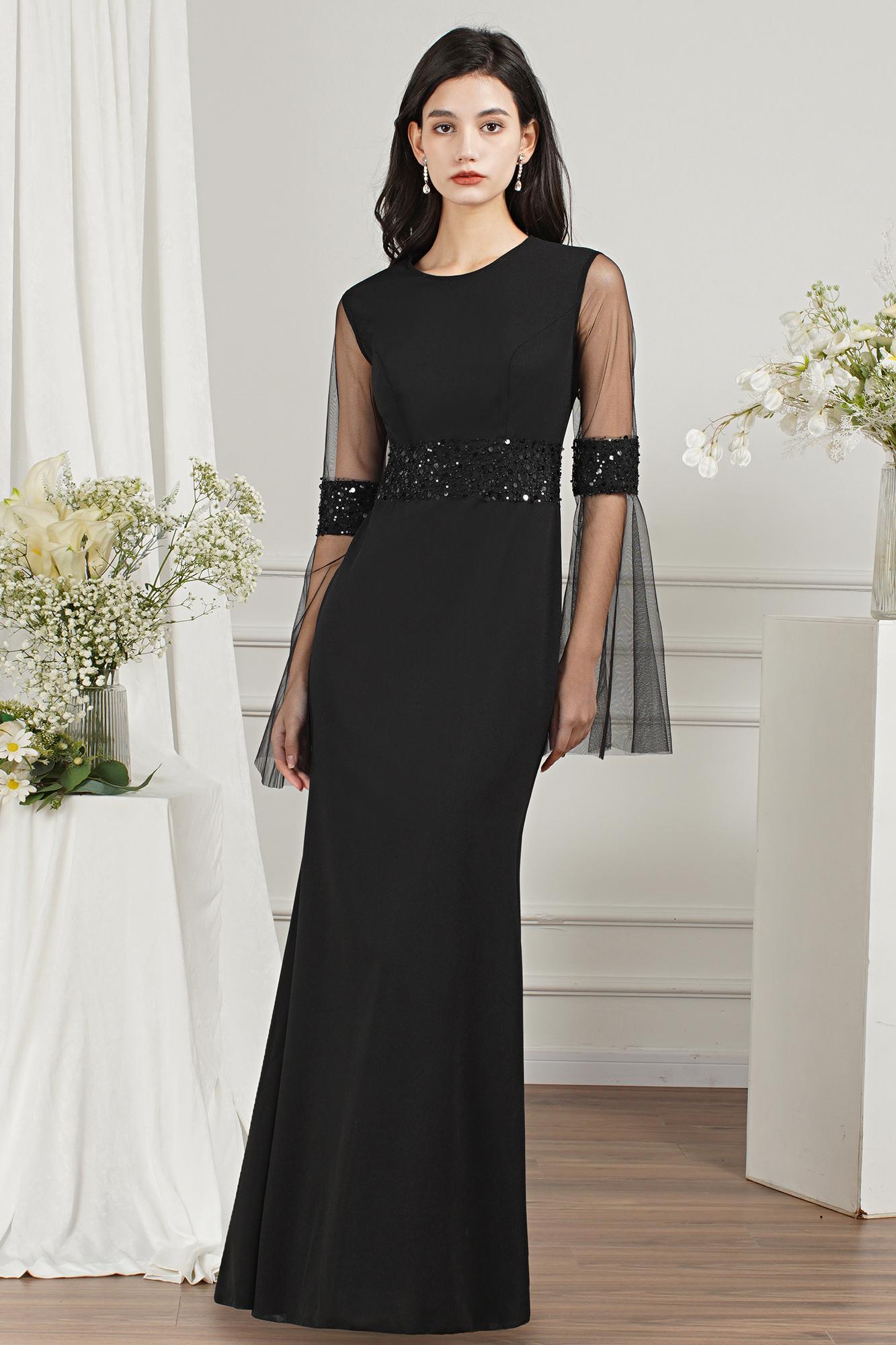 Modern Evening Dresses Long Black Prom Dresses Cheap