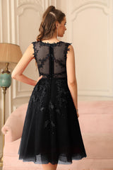 Designer Evening Dresses Short Black Cocktail Dresses Lace