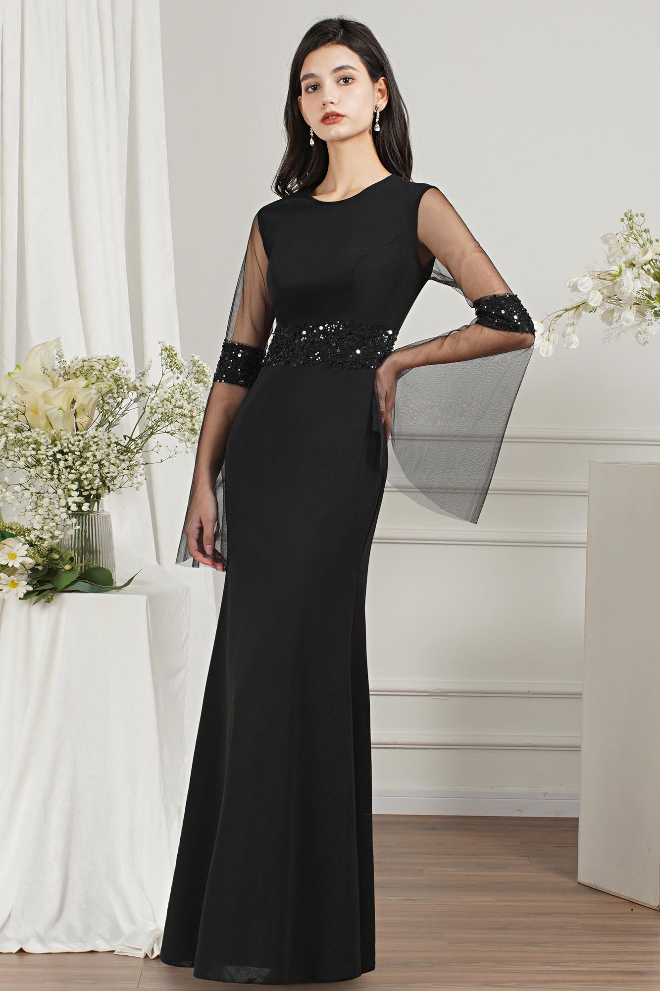 Modern Evening Dresses Long Black Prom Dresses Cheap