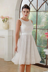 Simple Wedding Dresses A Line Short Wedding Dresses Glitter