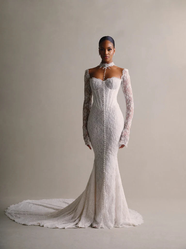 Luxus Brautkleider Meerjungfrau Hochzeitskleider Spitze BMbridal.de