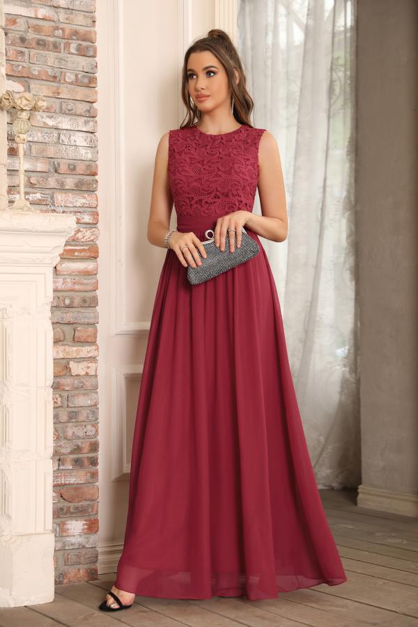 Cheap evening dresses long wine red | Prom dresses with lace