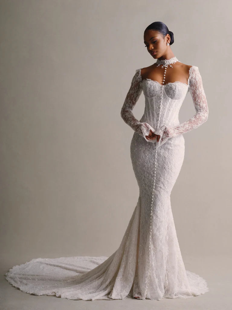 Luxus Brautkleider Meerjungfrau Hochzeitskleider Spitze BMbridal.de