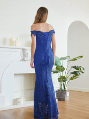 Royal Blue Evening Dresses Long Lace Prom Dresses Cheap