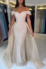 Elegant Evening Dresses Long Champagne Prom Dresses Glitter